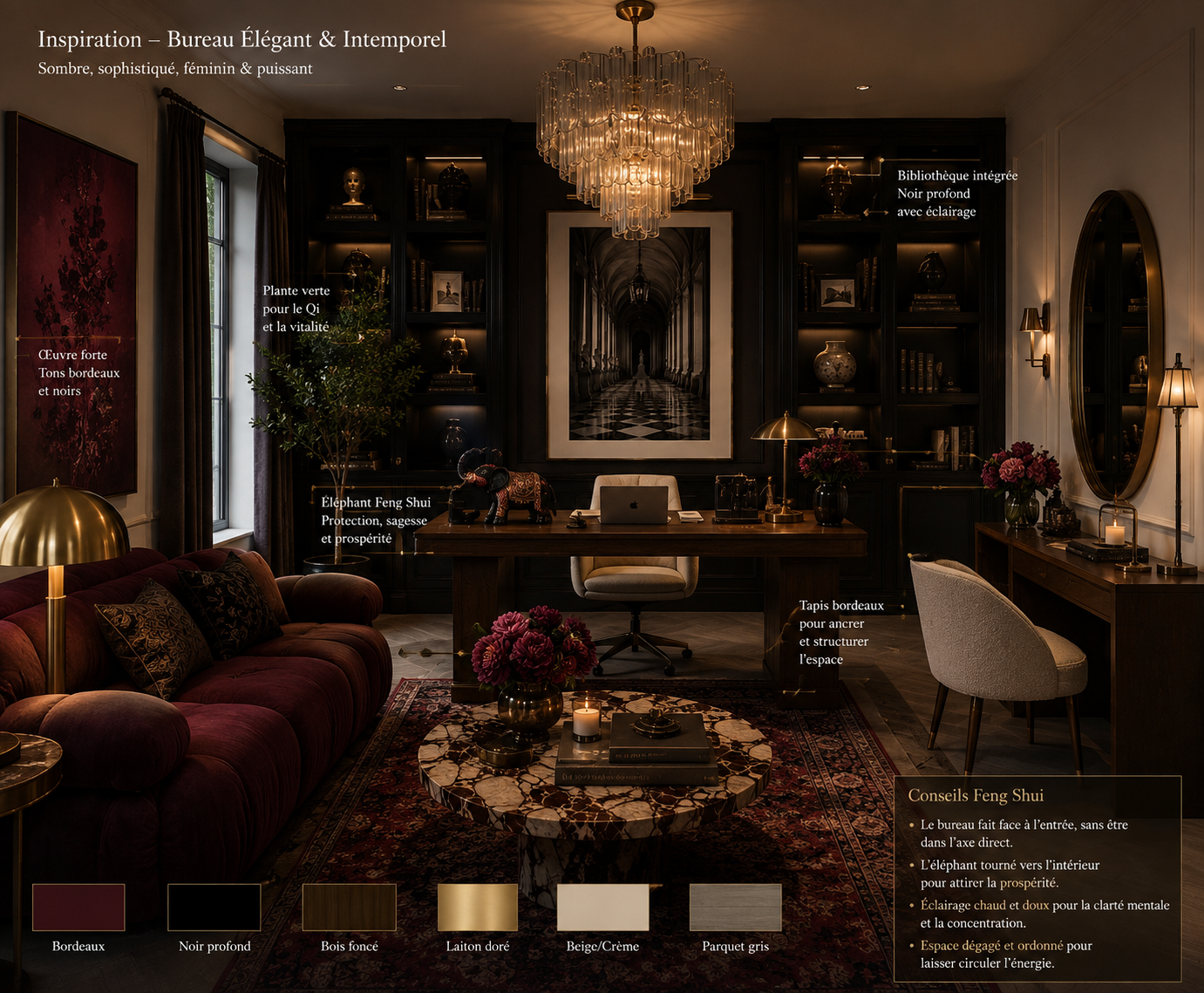 Burgundy Private Office - Dark luxury & Timeless Design — image 2