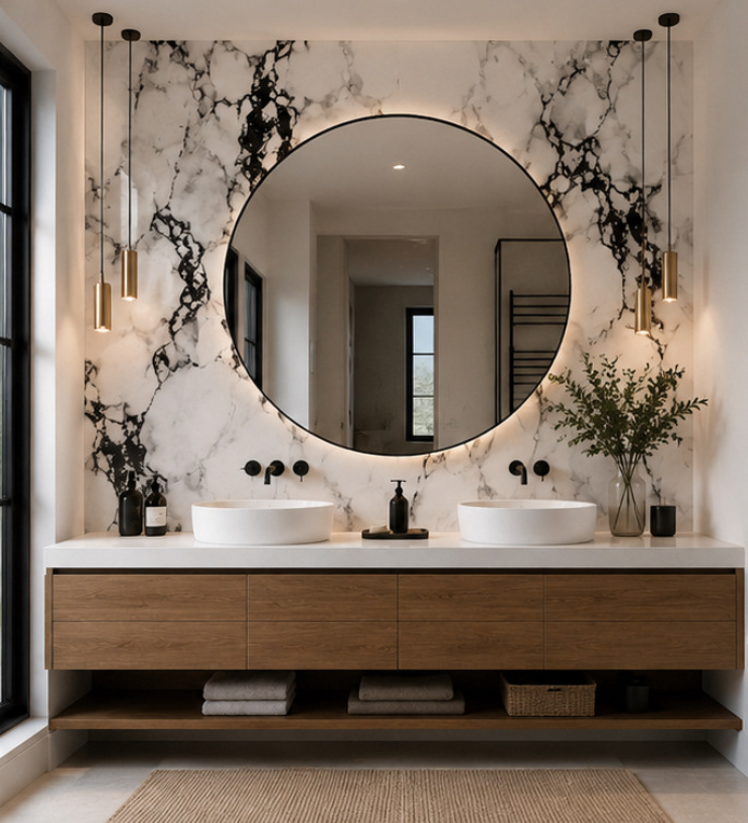 Calacatta Noir — A Modern Marble Bathroom — image 2